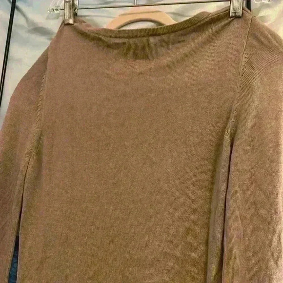 Evolution by Cyrus Geometric Tan Orange and White Knee Length Dress - Picture 12 of 17